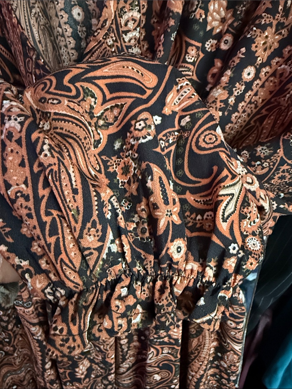 Dex Brown Paisley V-Neck Maxi Dress - Picture 5 of 7